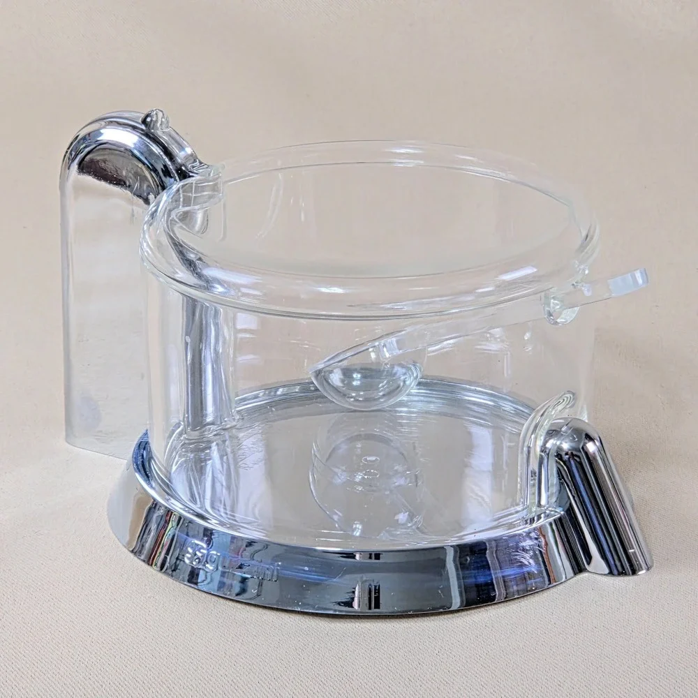 Vintage Guzzini Italy Acrylic Sugar Bowl Spoon Chrome Ninfea Ambrogio Rossari